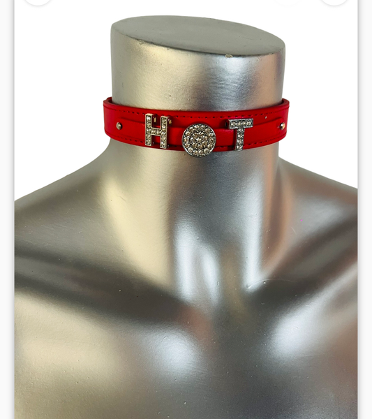 Power Escorts Luxury Collar Red with Name SLUT - BDSM - Heavy Quality