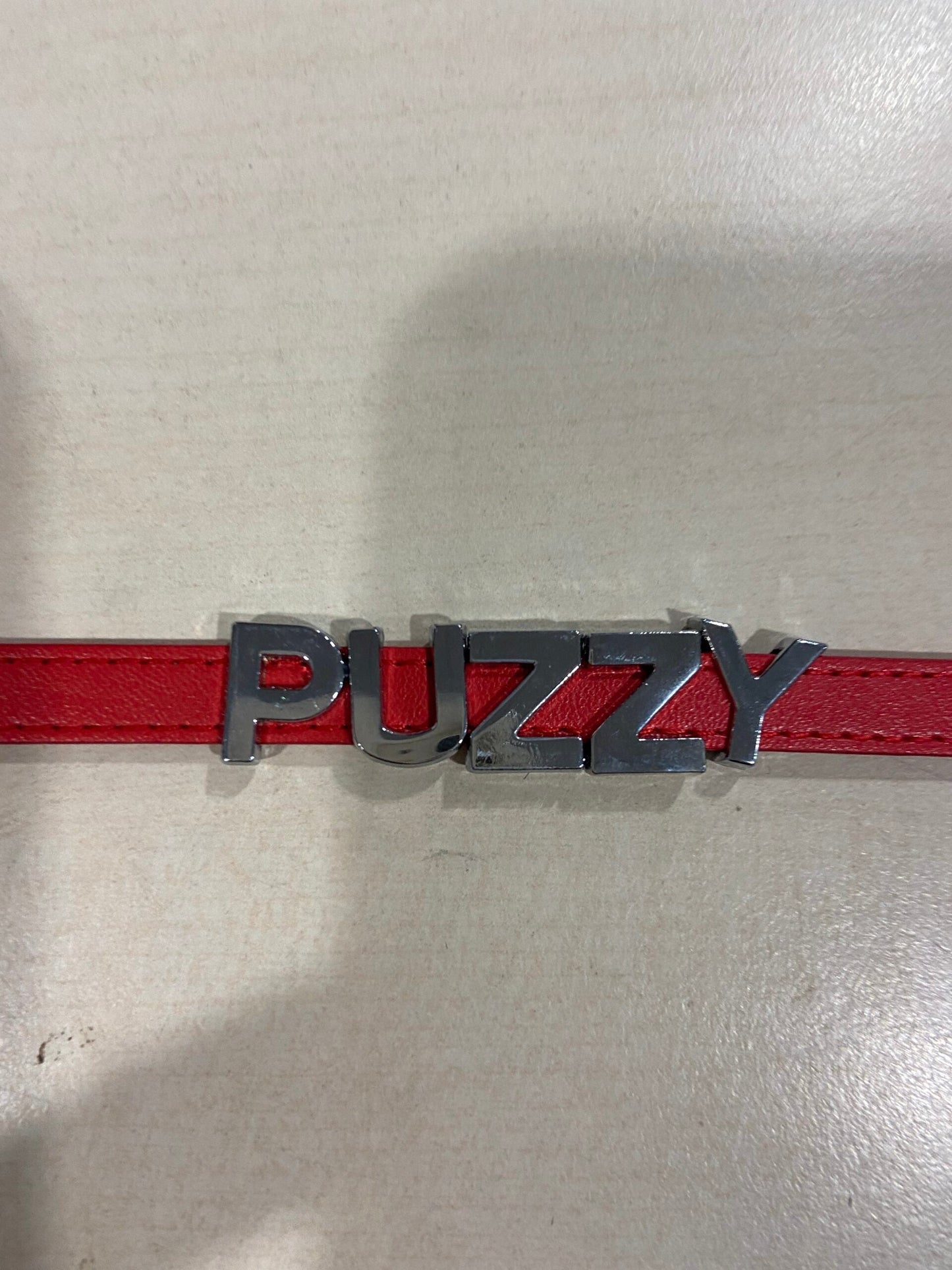 Power Escorts Luxury Collar Red with Name PUZZY - BDSM - Heavy Quality