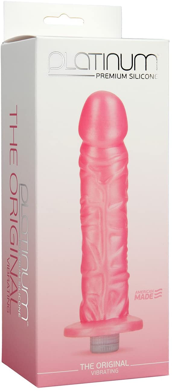 Doc Johnson Platinum - The Original Vibrator - Premium Silicone  Dildo - Pink - 8 Inch - 0105-02-BX