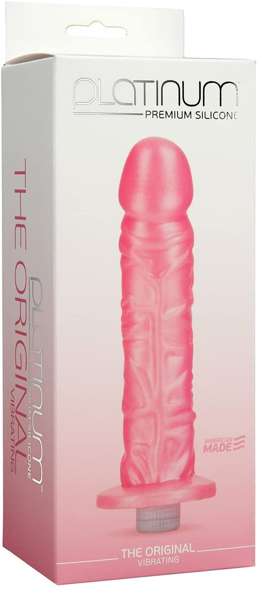 Doc Johnson Platinum - The Original Vibrator - Premium Silicone  Dildo - Pink - 8 Inch - 0105-02-BX