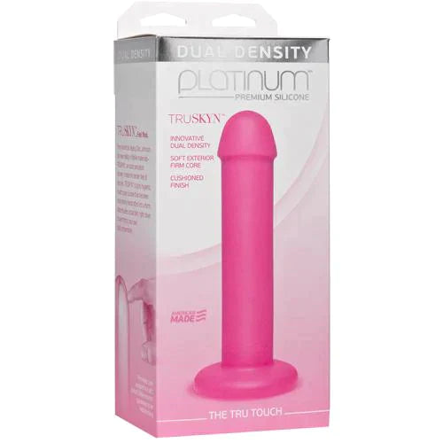 Doc Johnson Dual Density Platinum  Dildo - The True Touch - Pink - Truskyn Silicone - 7,5 inch insertable