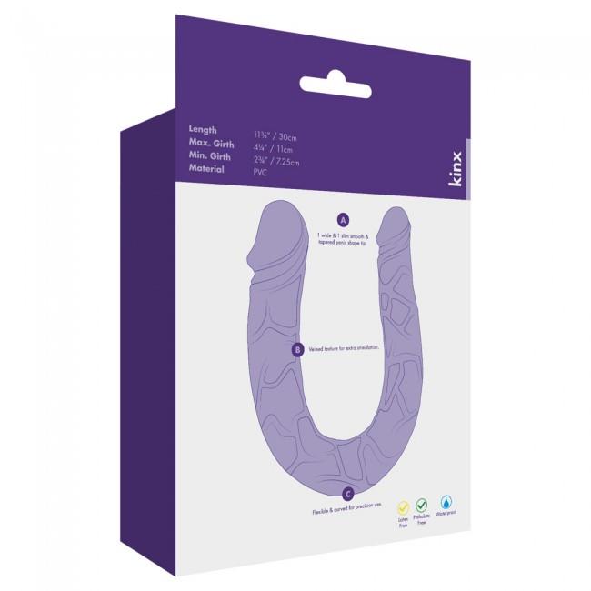 Bossoftoys - 5-00304 - double Dildo - Mini Double Dong Kinx - 30 cm - Purple - abs