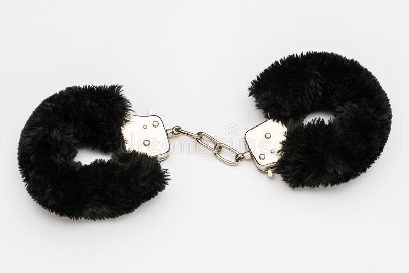 Power Escorts Furry Hand cuffs Black - Love Cuffs Bondage - Colour box - BR206