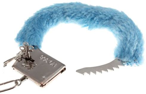 Power Escorts Soft Furry Hand cuffs Blue - Love Cuffs - Br206 Blue