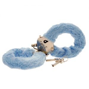 Power Escorts Soft Furry Hand cuffs Blue - Love Cuffs - Br206 Blue