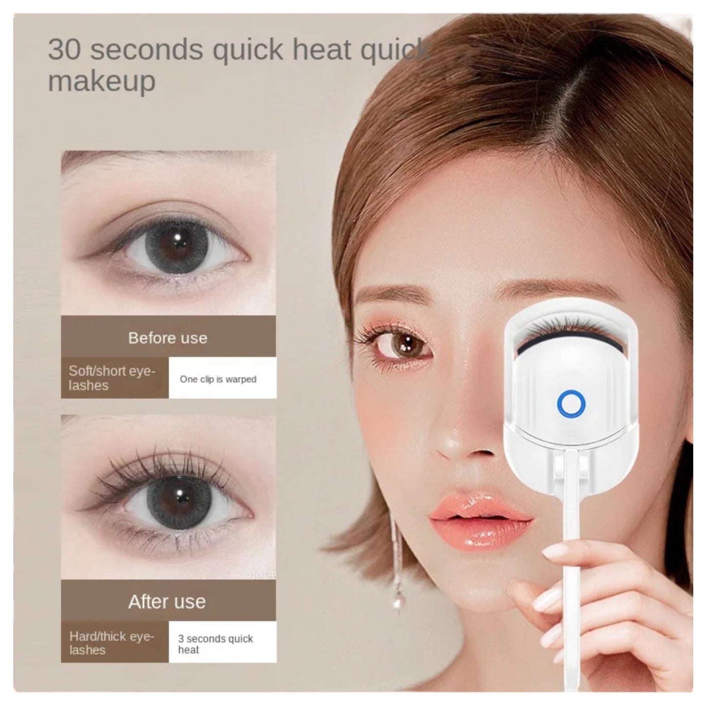 Draagbare Elektrische Verwarmde Wimperkruller - Langdurige Krullen met Thermische Kam voor Perfecte Wimpers - Makeup Tool voor Eye Lash Perm