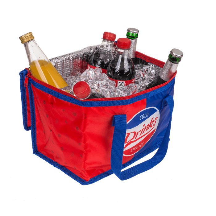 Koeltas ca. 28x20x18cm ''Cold Drinks Like Ice'' - Houd Je Drankjes Fris en Koud! 10 liter.