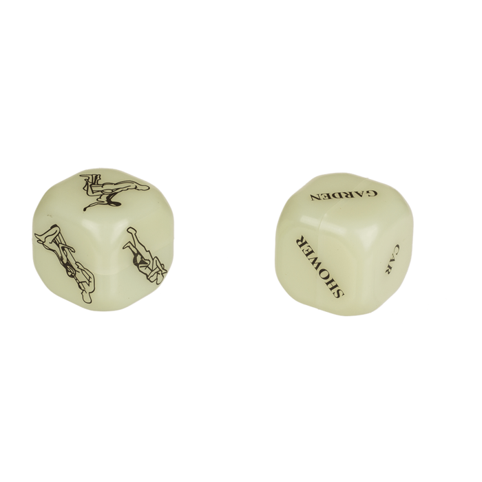 Breng wat spanning in je slaapkamer met deze Glow-in-the-Dark Sex Dobbelstenen Set