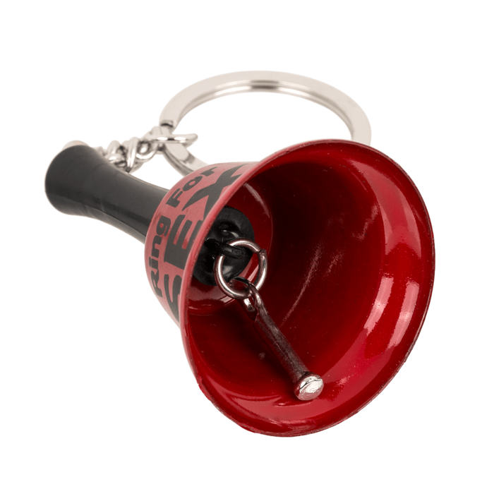 Metalen Sleutelhanger Mini Bel Rood "Ring For Sex"