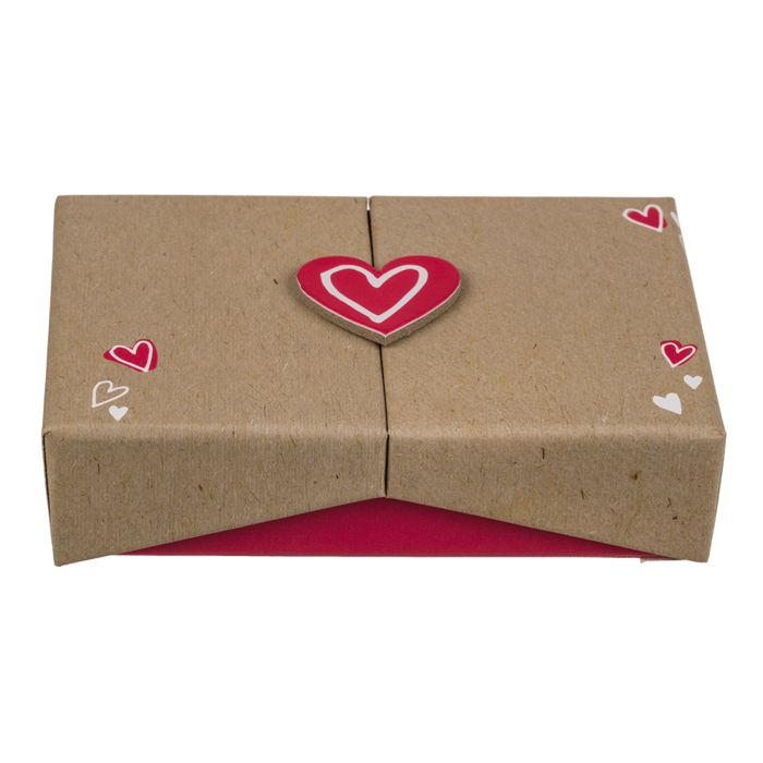 Verzendoosje Met Hartjes Motief 12x8cm 1 Stuk