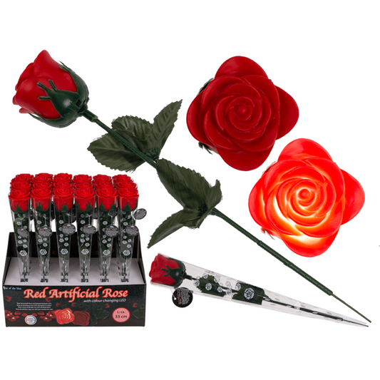 Kinky Pleasure LED Rose - Rode Kunststof Rozet met Kleur veranderende LED