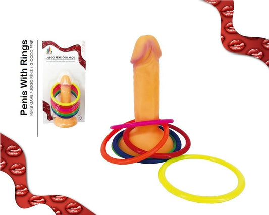 Beleef Ongekend Plezier met de Piemel Met Gooi Ringen van Kinky Pleasure - Een Speels Spel voor Volwassenen!